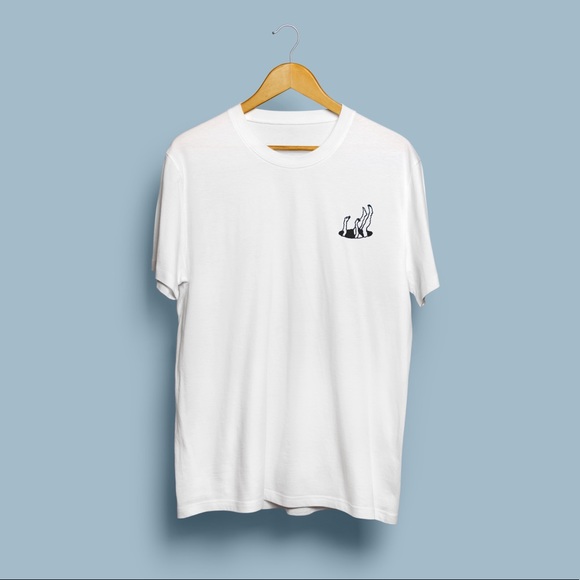 Embroidered “FALLING” Handmade Tee - Picture 4 of 6